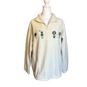 Vintage Northern Reflections Collared Fleece Sweater Size Large L